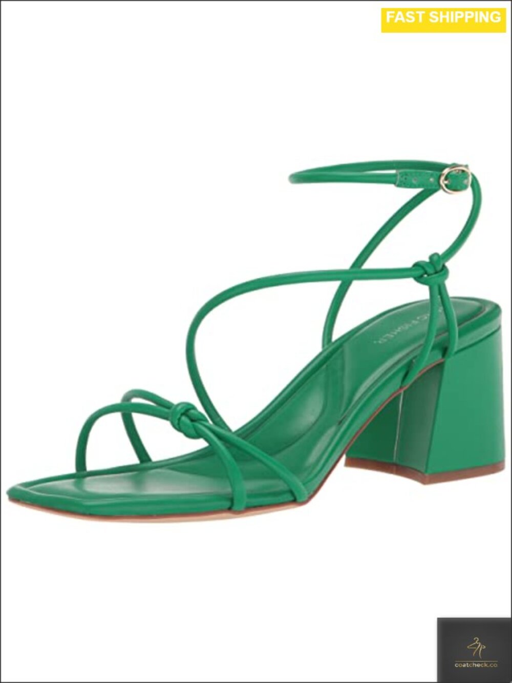 Womens Strappy Block Heel Sandal Faux Leather Ankle Strap Heeled Sandals